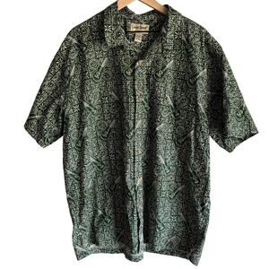 Cooke Street Honolulu Hawaiian Shirt | Mens XXL | Green Ukulele | 100% Cotton